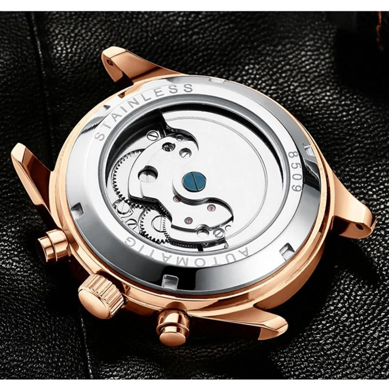 AILANG Топ люксовый бренд Мужские механические часы moon phase многофункциональные