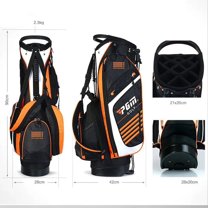 PGM Golf Bag with Stand Portable Stand Bag 14 Sockets Multi Pockets Golf Standard Bag with Shouder Strap 90*28CM 3 Colors