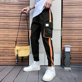 

2020 Men's Pocket Bound Feet Leisure Printing Cotton Casual Pants Trousers Active Elastic Harem Hip Hop Joggers Sweatpants M-4XL