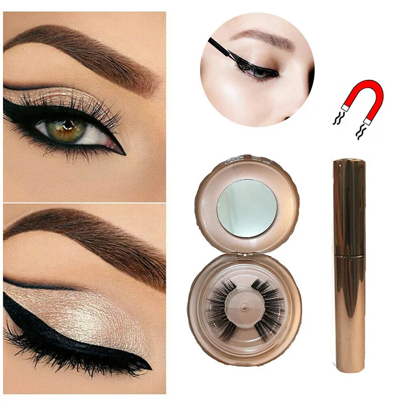 

2019 New Hot Magnetic Liquid Eyeliner Magnetic False Eyelashes Tweezer Set Waterproof Long Lasting Eyeliner False Eyelashes MS