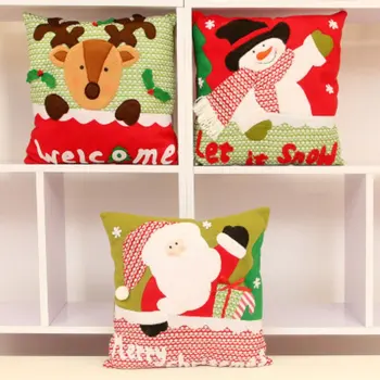 

Christmas Household Decoration Pillow Christmas Cartoon Gift Snowman Deer Cushion Christmas Square
