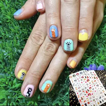 

MG00120-1 Newest CUTE cats series 3d nail art sticker decal template diy nail tool decorations