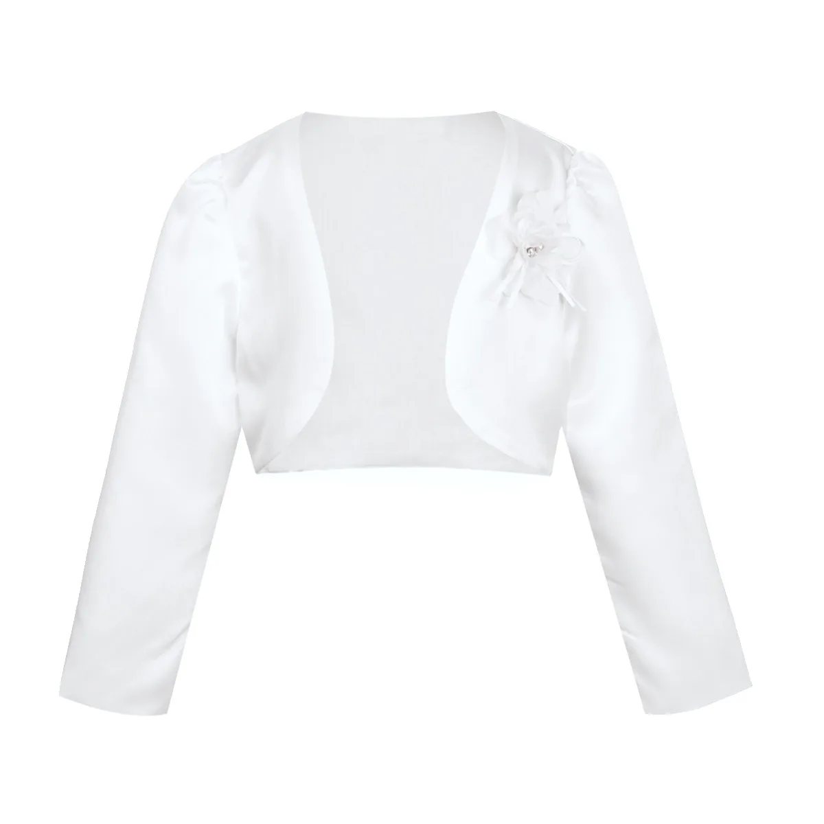 

Elegant Girls Flower Bolero Jackets Long Sleeve Bridal Shrug Cape Wedding Party Dress Match Tops Girls Cloak Shawl Outerwear