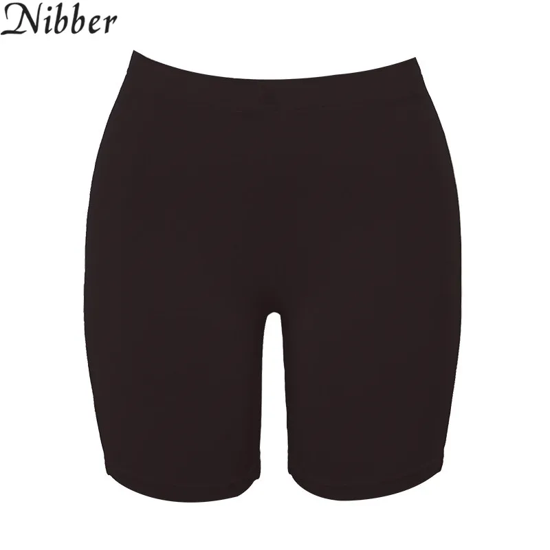 Nibber неоновые эластичные тонкие мягкие шорты женские летние модные базовые однотонные шорты для активного отдыха уличные Повседневные Шорты Для Бега mujer - Цвет: Черный