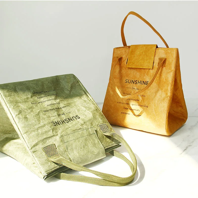 Reusable Washed Kraft Paper Handbag Dupont Paper Waterproof Bag Multi