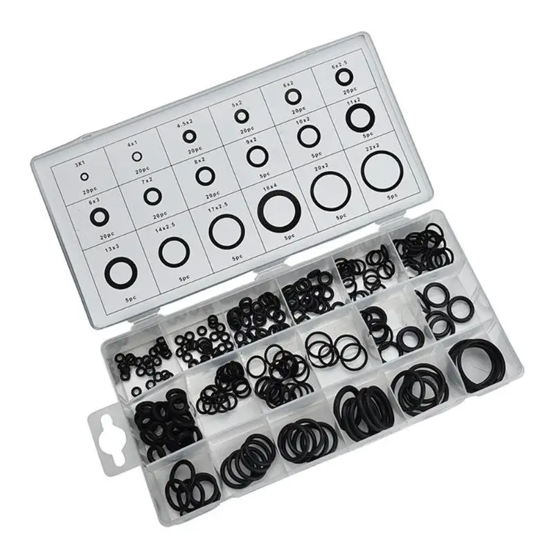 

225pcs Rubber O-Ring Washer Seals Watertightness Assortment Different Size