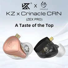 

KZ x Crinacle CRN（ZEX Pro）Earphone Electrostatic Hybird Drive Wired Headphones HiFi Bass Earbud Noise Cancelling Headset Monitor