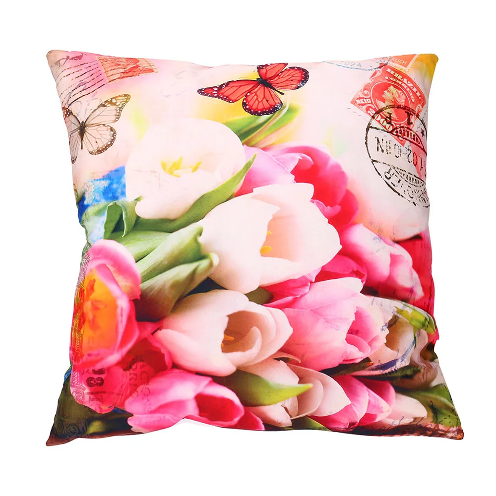 leaf square Cushion Cover Colorful Print Pillow Cases Polyester Sofa Car seats Cushion Cover Home cojines decorativos наволочка