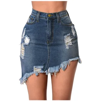 

Women High Waist Denim Mini Skirts 2020 Summer New Women Jean Skirt Fashion Style Jeans Leisure Short Casual Mini Skirt #6.2