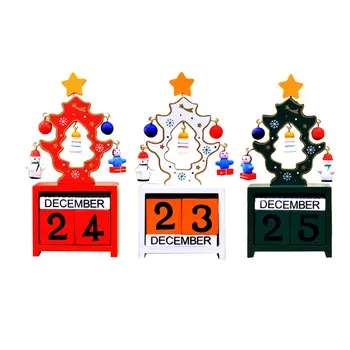 

Creative Christmas Tree Wooden Box Wood Calendar Table Decor Decoration