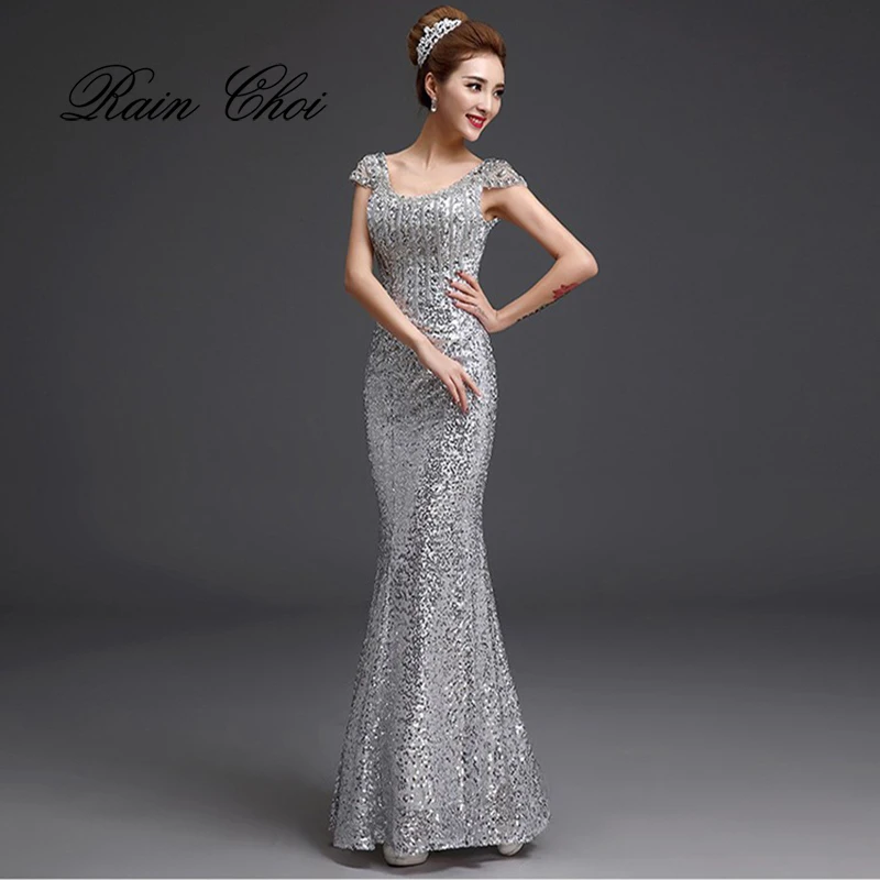 

Long Evening Dresses 2019 Formal Dress Sequins Mermaid Evening Gowns robe de soiree longue