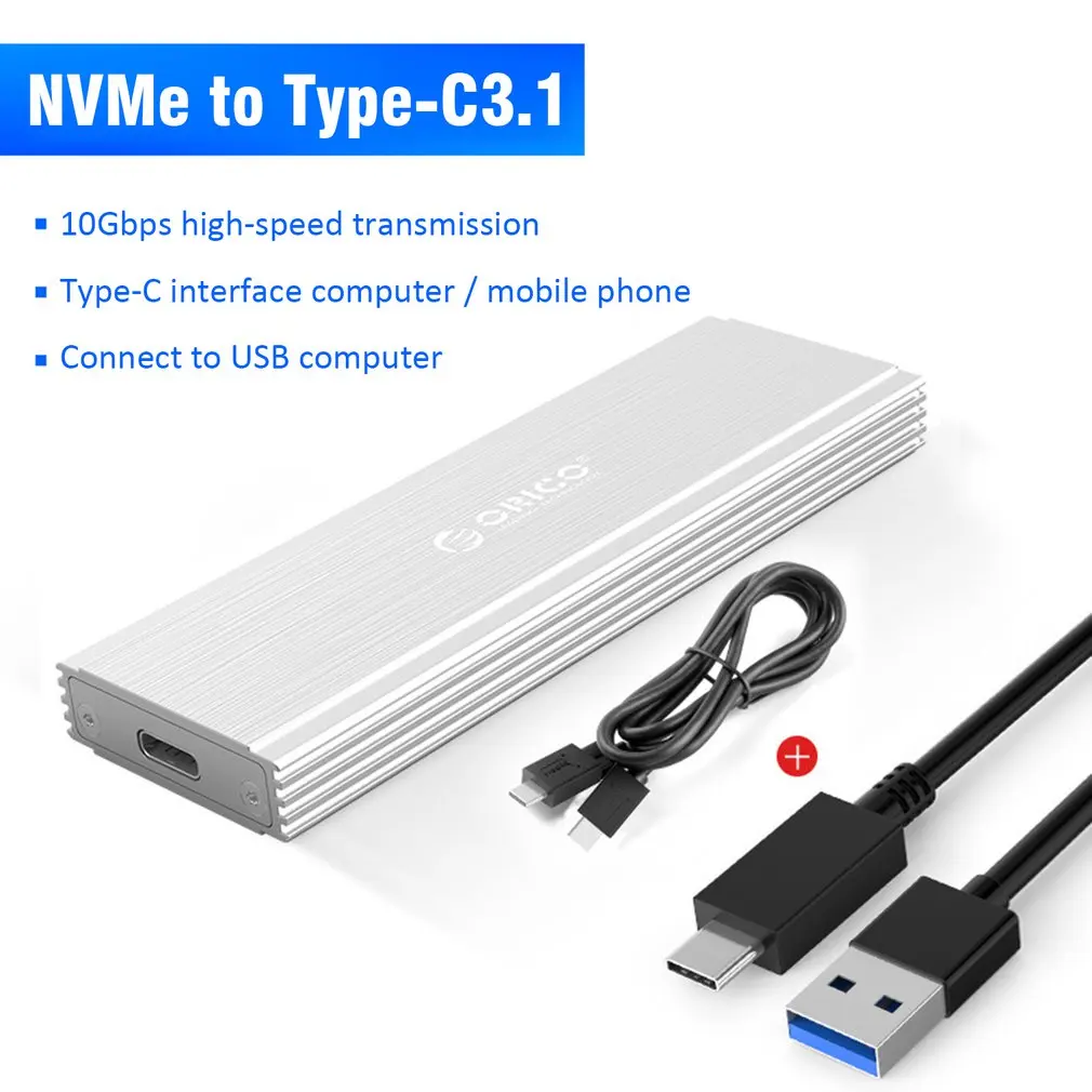 

ORICO NVME M.2 SSD Enclosure Case USB3.1 10Gbps SSD Mobile Hard Disk Drive Box External Enclosure Case