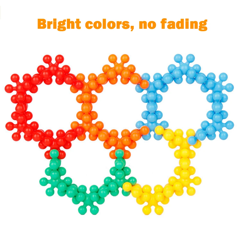 3D snowflake Plum building blocks Spin Assembly insert Building Blocks 3-7 years old children assembled toys Desktop toys