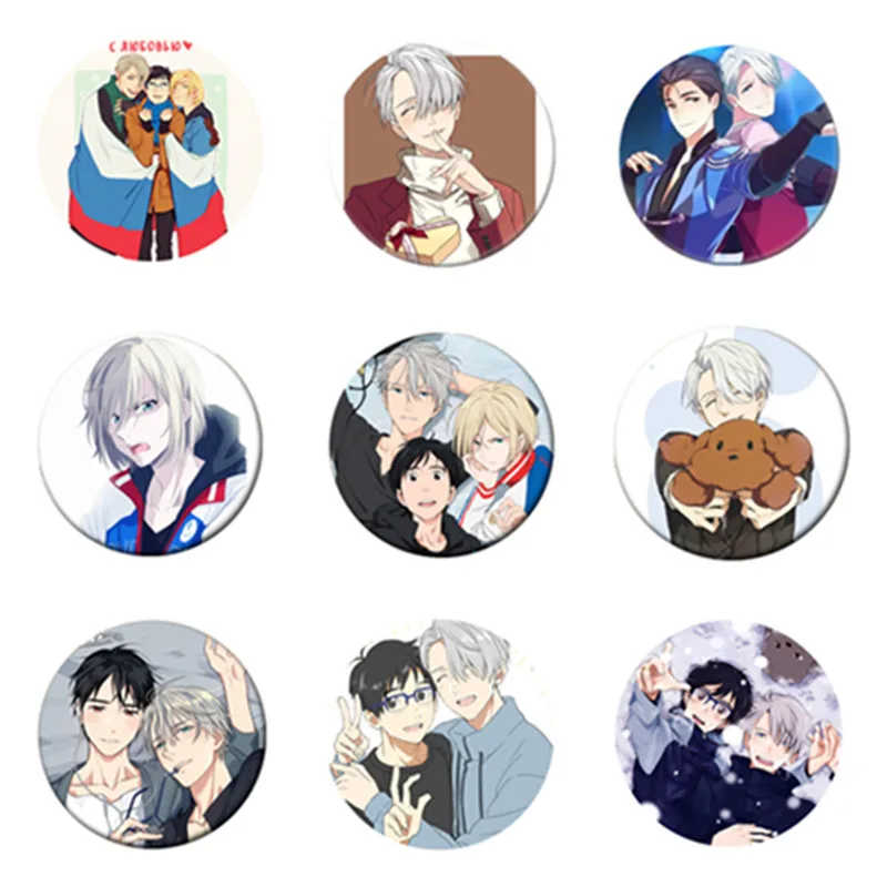 

Free Shipping Anime YURI!!! on ICE Brooch Pin Brestpin Badge For Clothes Backpack Decoration Children's gift B012