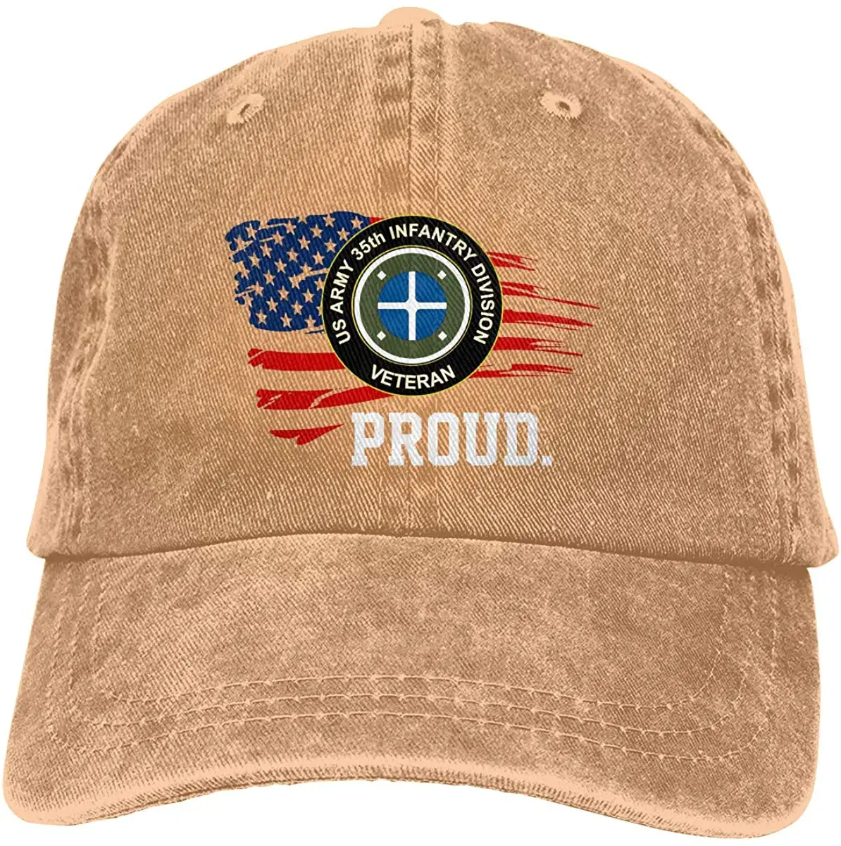 Proud US Army 35th Ветеран стрелковой дивизии американский флаг Мужская классическая бейсболка папа шляпа регулируемый размер