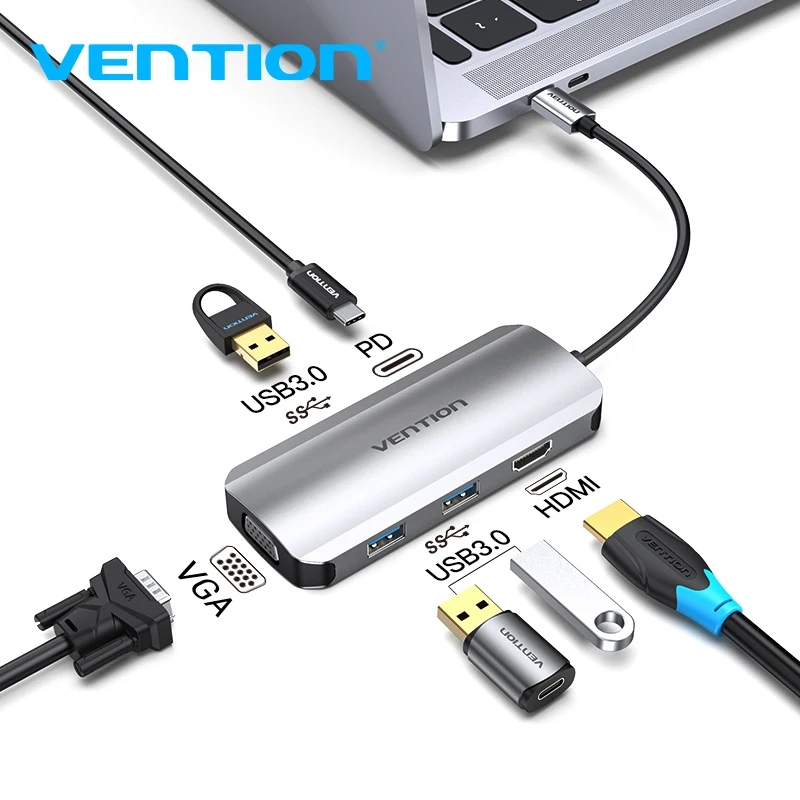 Vention usb хаб C концентратор для Мульти USB 3 0 HDMI VGA PD адаптер док станция MacBook Pro Тип 1