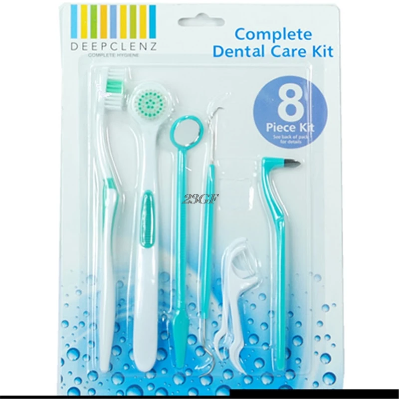 

1Set Dental Care Tooth Brush Kit Floss Stain Tongue Picks Teeth Denticlean