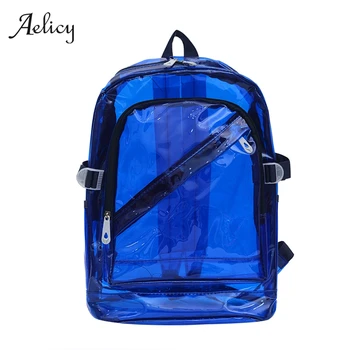 

Aelicy Waterproof Backpack Transparent Jelly Clear Plastic For Teenage Girls Light Portable PVC Bags School Backpack Mochila