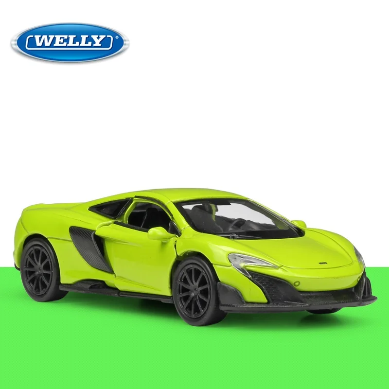 Welly 1:36 diecast 675lt coupe carro esporte alta simulação veículo liga de metal modelo carro
