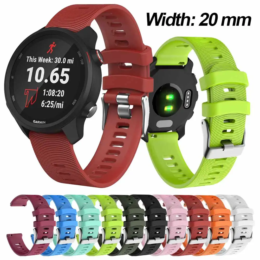 Ремешок силиконовый для Garmin Forerunner 245/245 м спортивный браслет Vivoactive3 / Vivomove