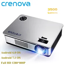 CRENOVA 4500 люмен видео проектор для Full HD 1920*1080 Android проектор с wifi Bluetooth Android 6,0 7,1 OS светодиодный проектор