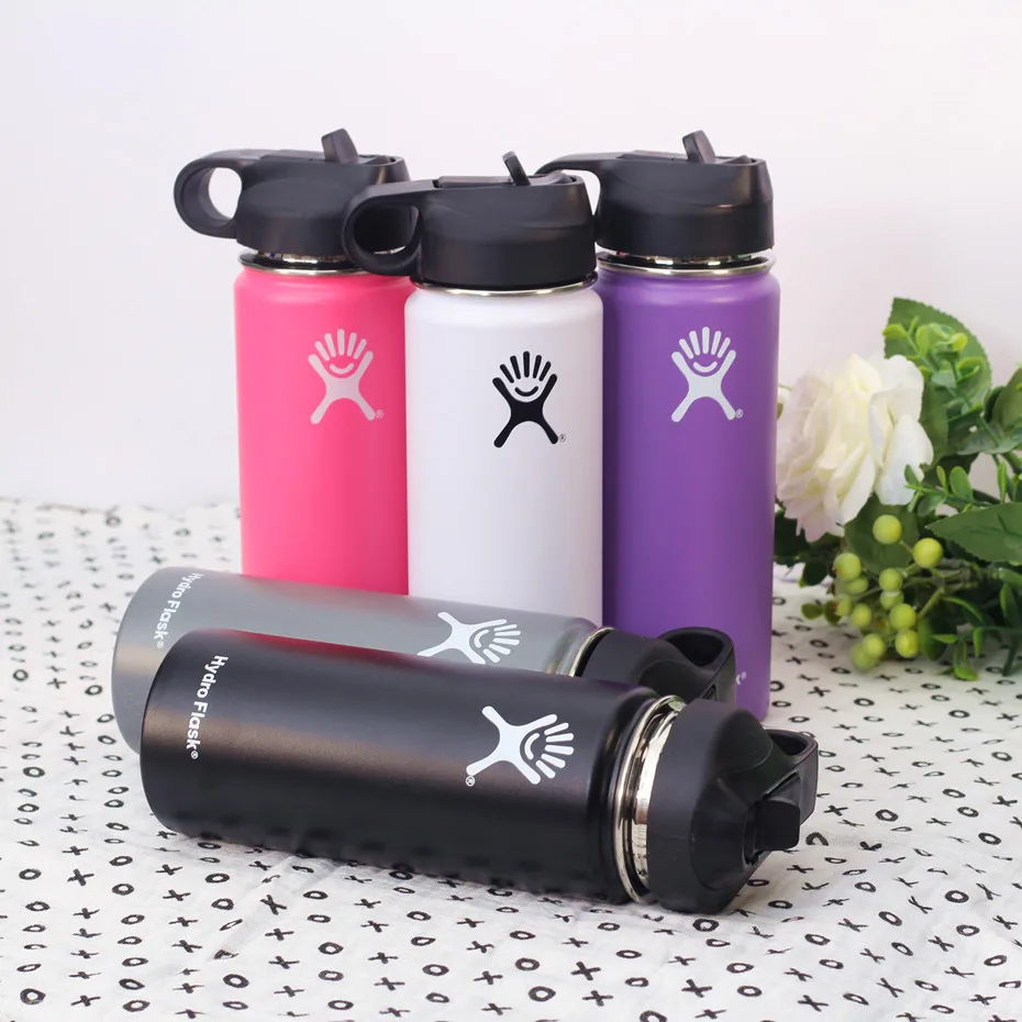Stainless Steel Water Bottle Hydro Flask Water Bottle Vacuum Insulated Wide Mouth Travel Portable Thermal Bottle 32oz