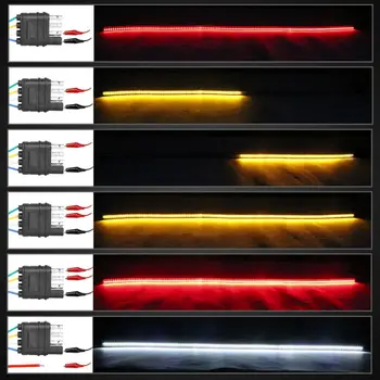 

1 Piece 48-Inch 372LED Truck Tail Tailgate Light Bar 3Row Reverse Brake Turn Signal Lamp Tailgate Light Bar