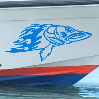 낚시 스티커 파이크 헌터 데칼 버킷 태클 숍 낚시 물고기 탱크 보트 상자 자동차 비닐 낚시 1006