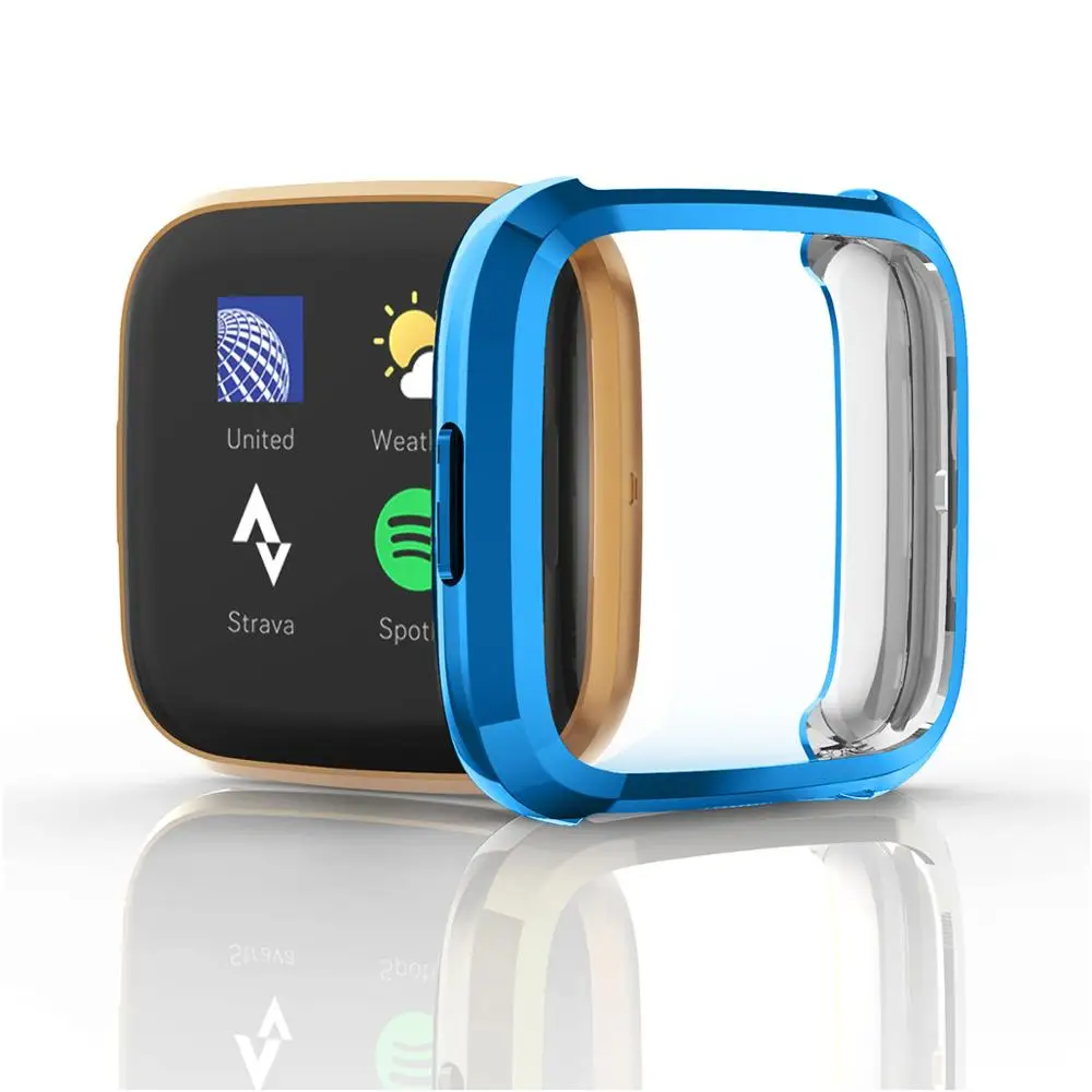 skyblue Защитная крышка на 360 градусов для Fitbit Versa Lite 2 Band чехол с покрытием для FitBit Versa/Versa2 аксессуары защитный чехол для экрана - Цвет: skyblue