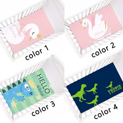 LVYZIHO – drap de lit personnalisé pour bébé, 28x52 pouces, élastique, mignon, rose, cygne et dinosaure, cadeau pour bébé 