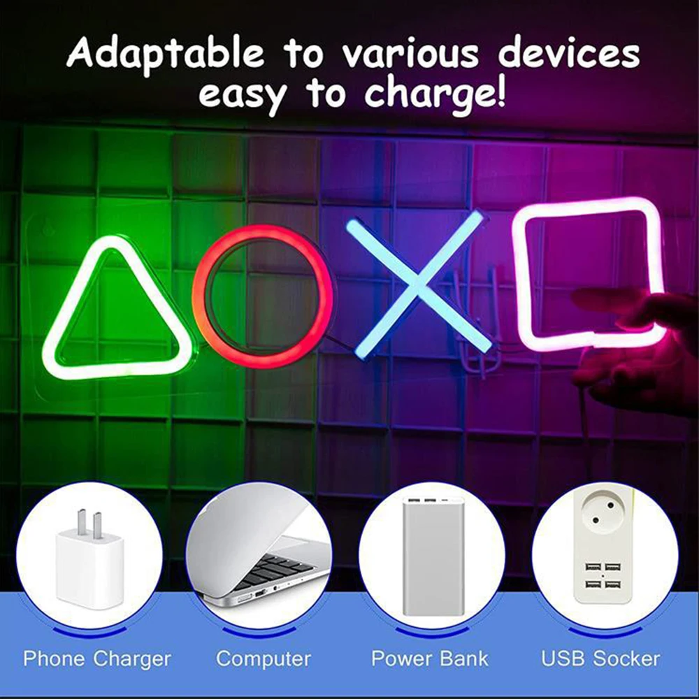 Game LED Neon Lights Signs Gaming Icon Lamp Atmosphere Light KTV Ornament Bar Decorative Room Decor 3D Neon Night Light Gift