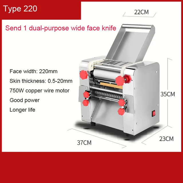 750W Electric Stainless Steel Noodle Machine Commercial Household Small and  Medium Desktop Pressing Machine Pasta Machine - AliExpress