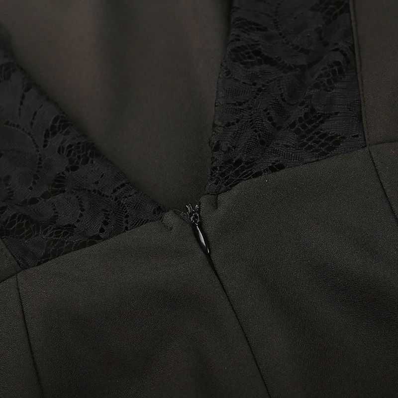 HDY Haoduoyi Брендовые женские черные кружевные сексуальные повседневные Комбинезоны с глубоким v-образным вырезом с открытой спиной Женские