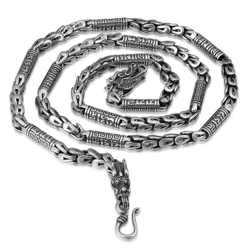 Мужское и женское ожерелье ручной работы из 100% серебра 925 пробы с тибетской