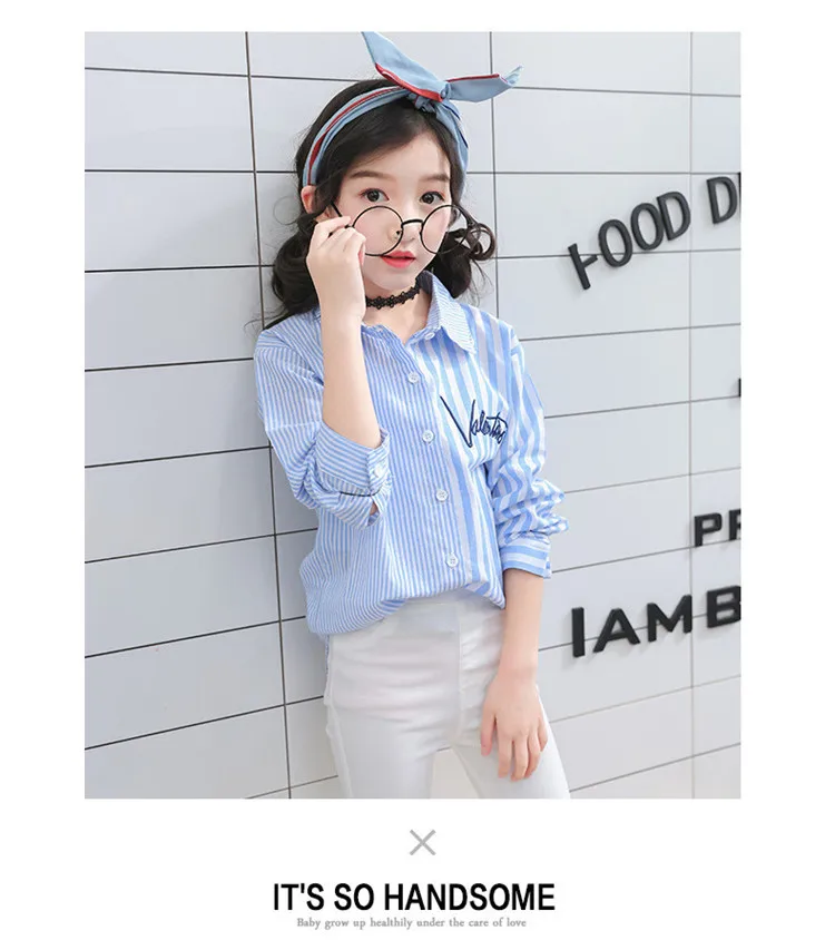 Г., стиль, рубашка для девочек Детская весенняя одежда в западном стиле, рубашка женская одежда для крупных детей на весну и осень, корейский стиль