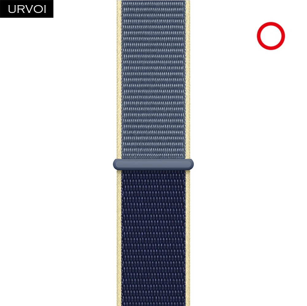 Alaskan Blue URVOI Спортивная петля для apple watch band series 5 4 3 2 1 светоотражающий ремешок для iwatch двухслойный дышащий тканый нейлон осень - Цвет ремешка: Alaskan Blue