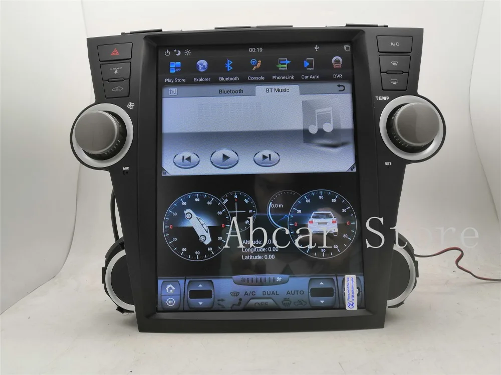 12,1 ''Tesla стиль Android 8,1 автомобильный dvd-плеер gps навигация для Toyota Highlander 2007-2013 стерео Мультимедиа Радио ips PX6 ips