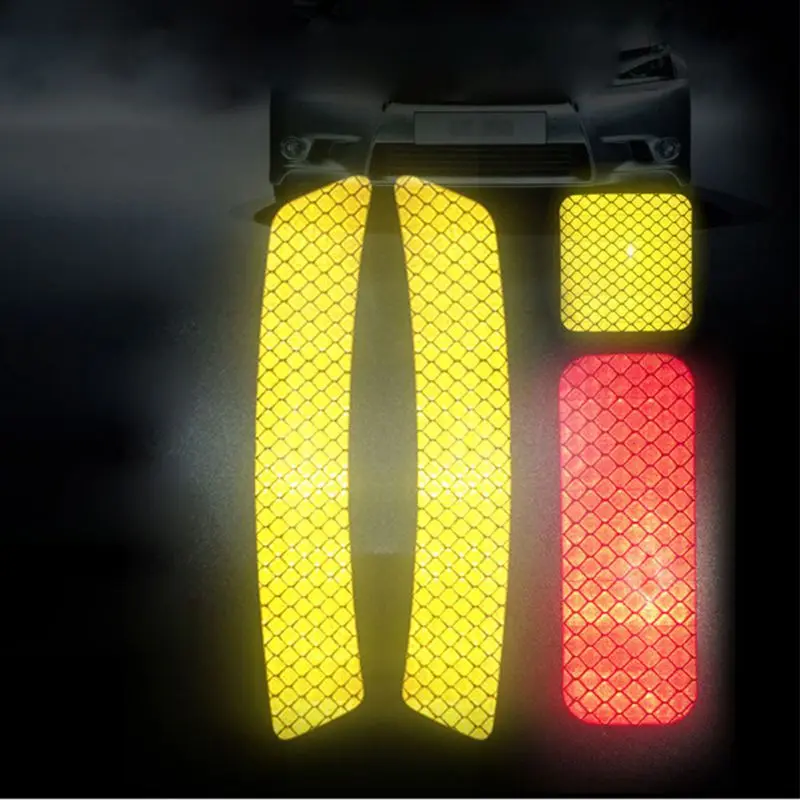 

2PCS Car Bumper Reflective Stickers Car Reflective Stickers Car Door Wheel Eyebrow Sticker Decal Warning Mark^^