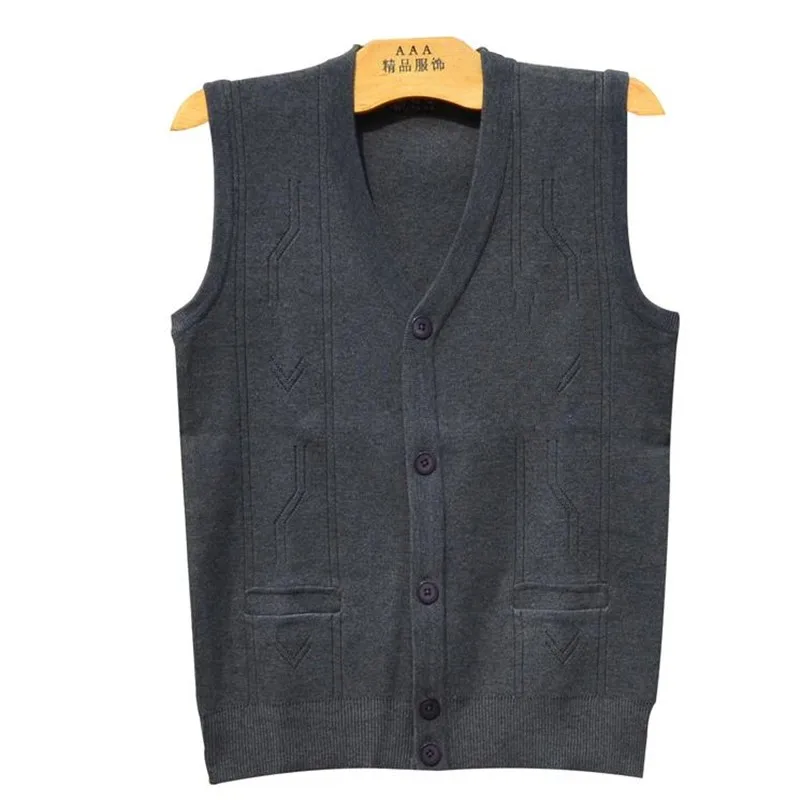 Spring Vests Sleeveless Sweaters Knitted Waistcoat Cardigan Wool Coats New Mens Fashion Male Jumpers Fleece Vest Autumn Stretch