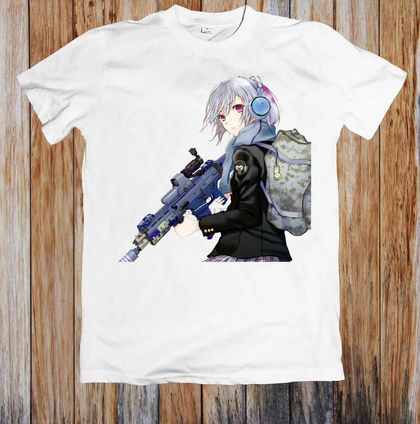 Anime Girl Holding A Gun Unisex T Shirt |