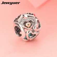 Новые осенние сердца романтики ажурные амулеты из стерлингового серебра 925 пробы ювелирные изделия подходят для шарма бусины Браслеты Ожерелье DIY подарок BE1144