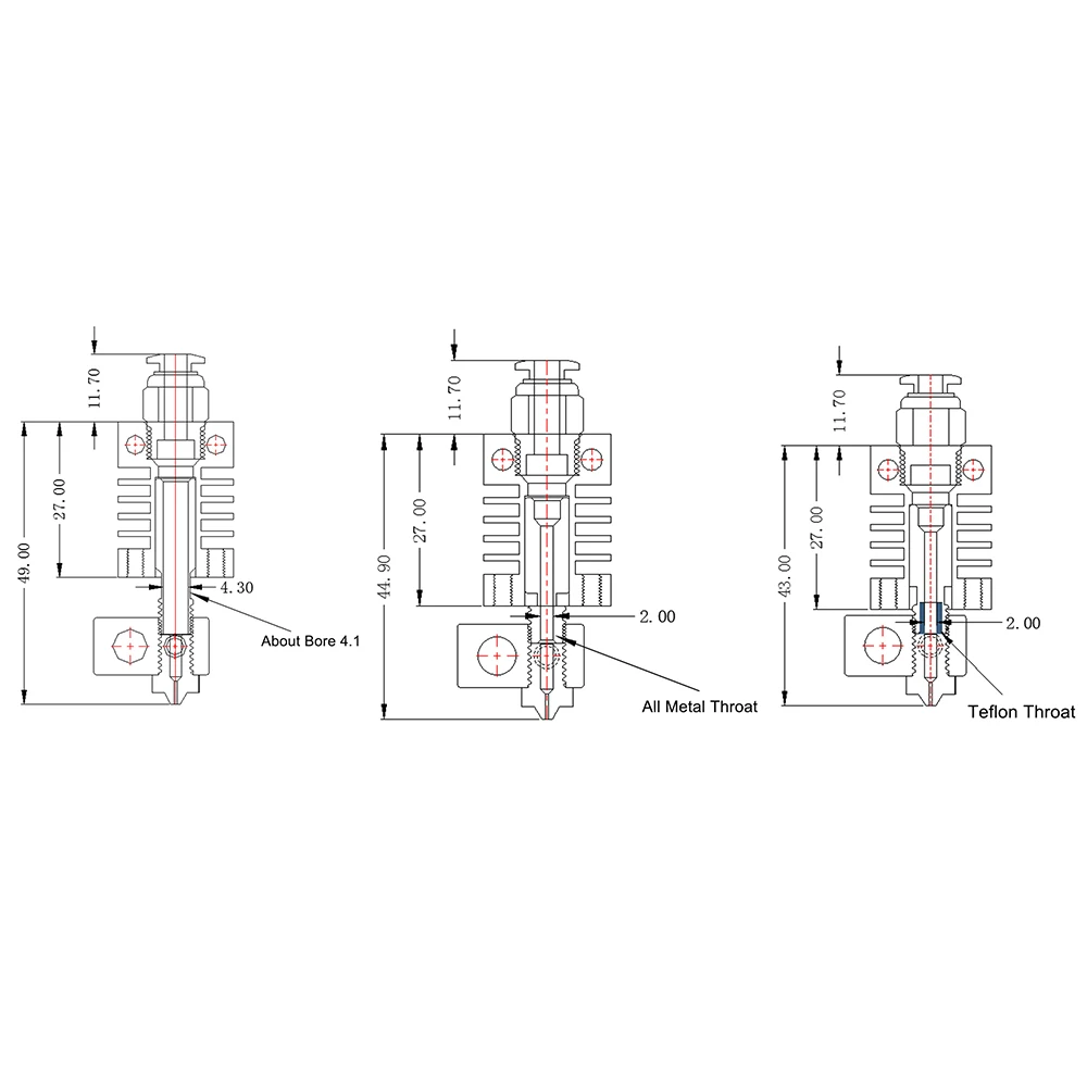 3D полностью металлический j-головка Hotend экструдер комплект CR8/CR10 для CR-10 CR-10S 3D V6 Боуден экструдер 1,75/0,4 мм сопло части 3d принтера