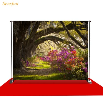 

LEVOO Photography Background Oak Trees Moss Azalea Flowers Spring Photographic Backbackdrop For Photo Studio Photophone