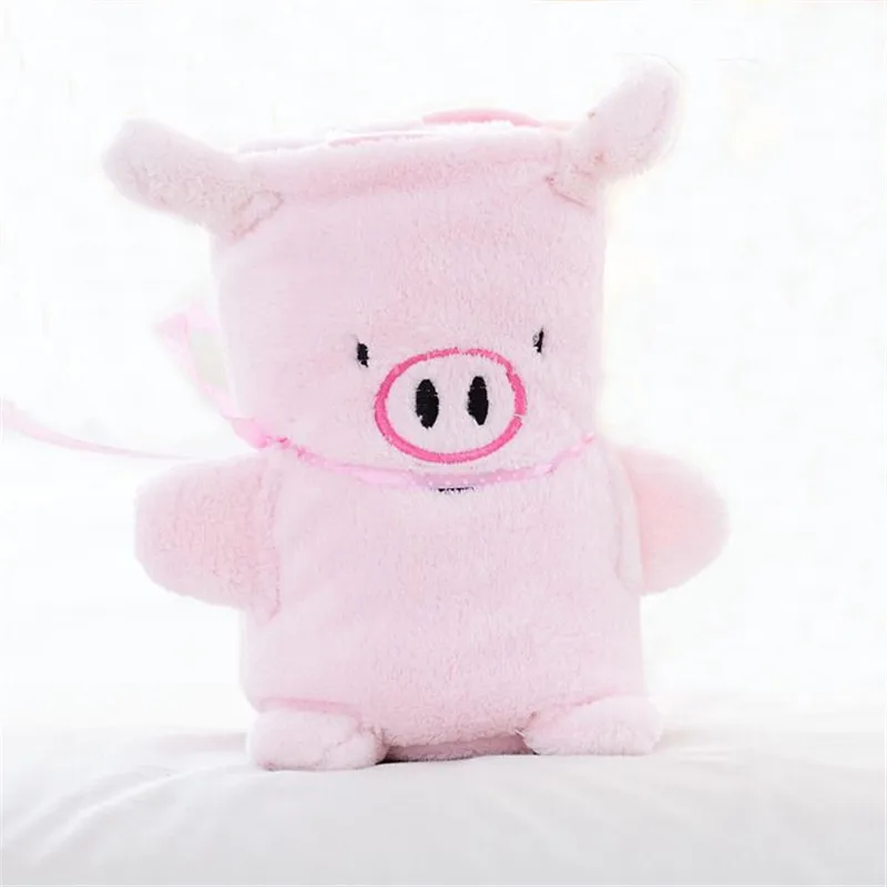 pink pig Мультяшные детские одеяла в виде животных, коралловый флис, детское одеяльце для сна, пеленка для новорожденных, коляска, обертка, супер мягкое ворсовое одеяло, постельные принадлежности - Цвет: pink pig