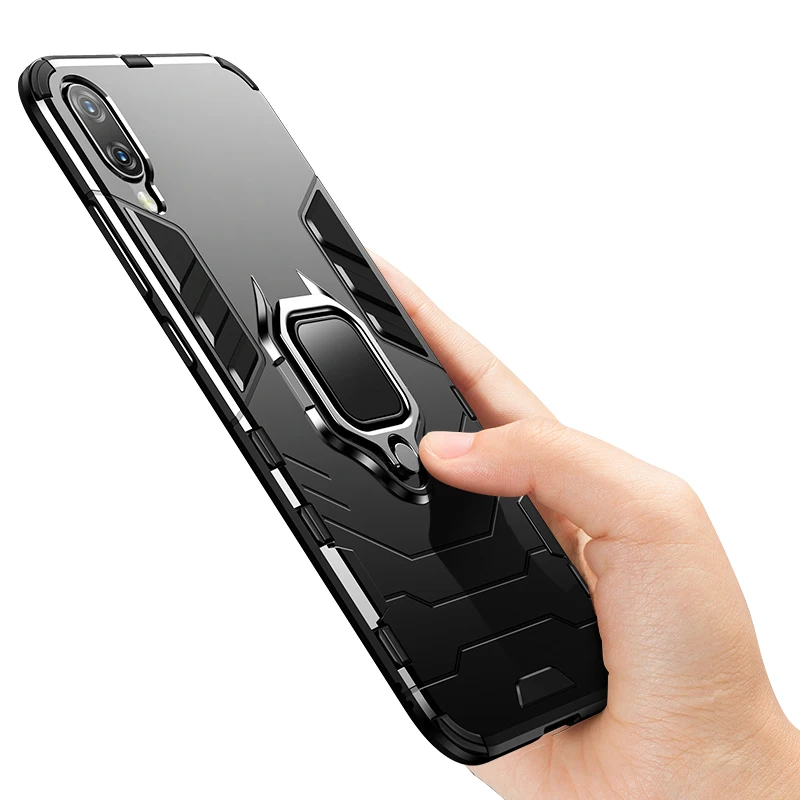 Vivo Y91C чехол VivoY91C армированный из поликарбоната с кольцом держателем на палец для