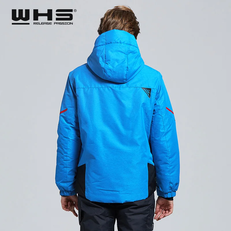 WHS Мужская Уличная лыжная куртка, ветровка, теплая куртка, зимняя куртка, тонкая, модная, простая, Спортивная, утолщенная, хлопковая одежда для Te