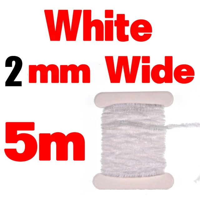 White Wifreo 2 мм 3 мм завязывание мушек синель для шерстяных червей пиявки Стример Летать завязывание материал тела цвет красный черный оливковый желтый - Цвет: White