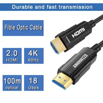 

HDMI Cable Optical Fiber HDMI 2.0 Cable 4K 60HZ 3D 2m 5m 10m 15m 20m 30m 50m 100m for HD TV LCD Laptop PS4 Projector Computer