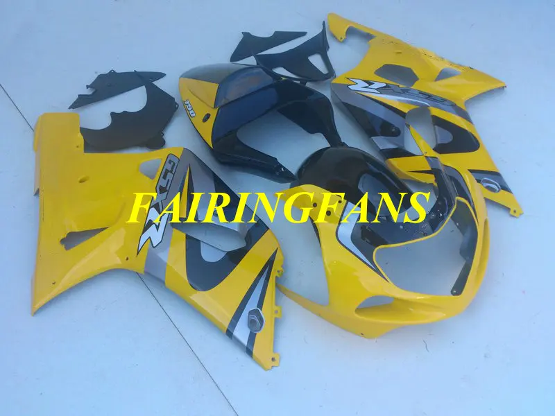 Привет-класс обтекатель для GSXR600 750 K1 01 02 03 GSXR 600 GSXR750 2001 2002 2003 желто-черные Обтекатели Кузов+ подарки SH33