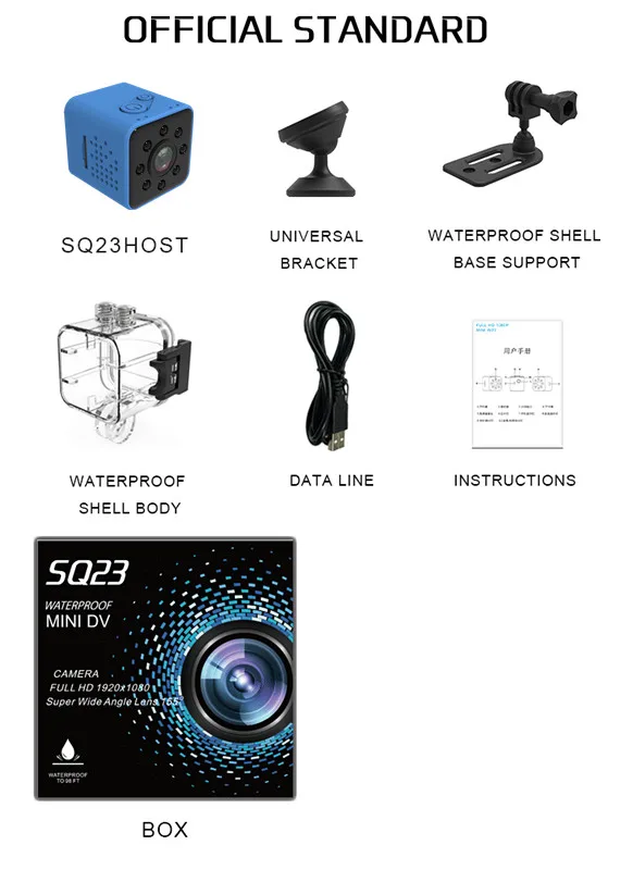SQ23 Blue YES WIFI SQ11 SQ12 SQ13 SQ23 мини видеокамера wifi HD 1080P сенсор Nachtsicht микро видеокамера движения DVR Dv видео Kleine Kamera Cam - Цвет: SQ23 Blue YES WIFI